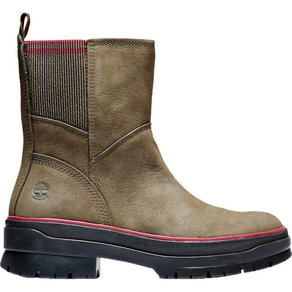 New! Timberland US10 Women's Malynn Side Zip Boots Weather Leather Fabric